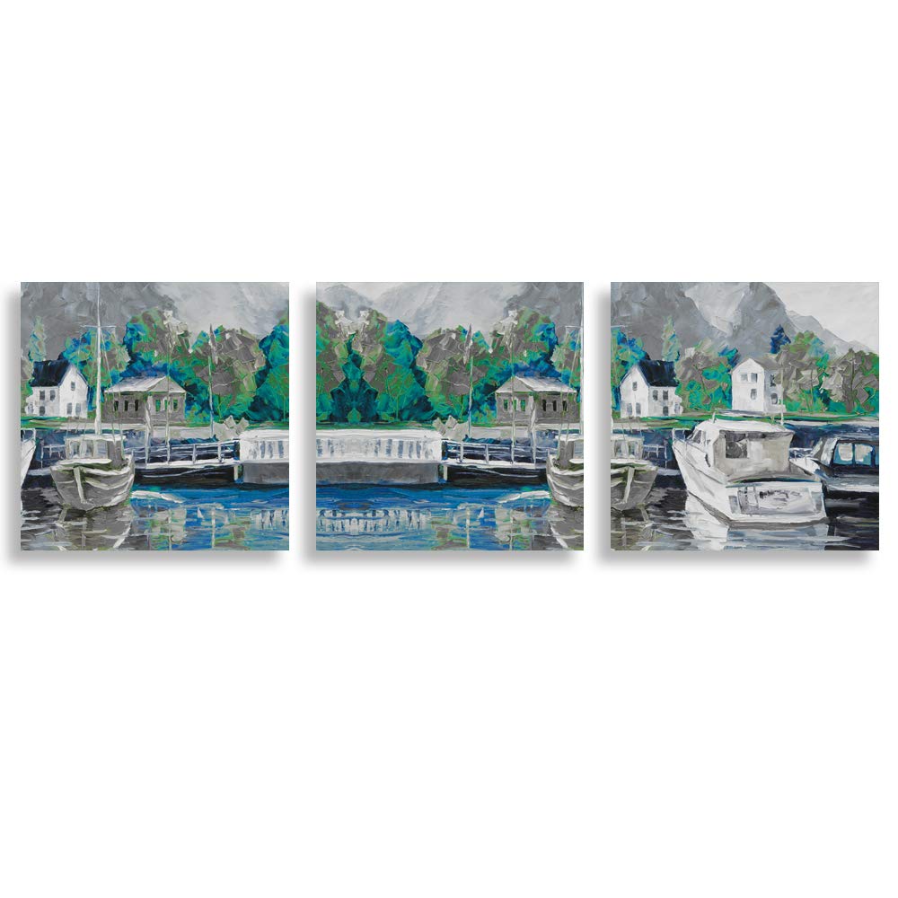 wall26 3 Panel Canvas Wall Art Abstract Blue Forest Pictures Home Wall ...