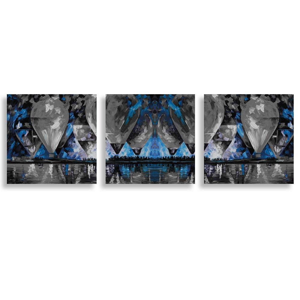 wall26 3 Panel Canvas Wall Art Abstract Blue Forest Pictures Home Wall ...