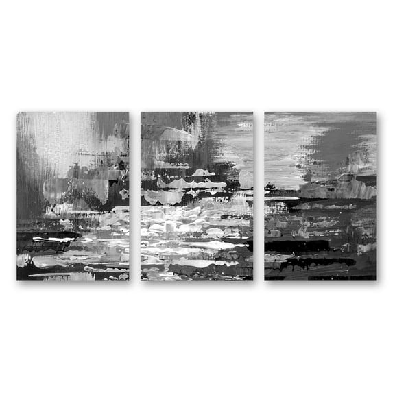 wall26 3 Panel Canvas Wall Art Black and White Abstract Pictures Home Wall Decorations for Bedroom Living Room Paintings Canvas Prints Framed - 16"x24" x 3 Panels