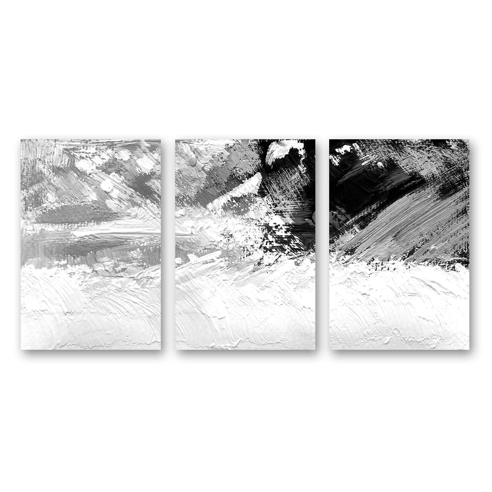 wall26 3 Panel Canvas Wall Art Black and White Abstract Pictures Home ...