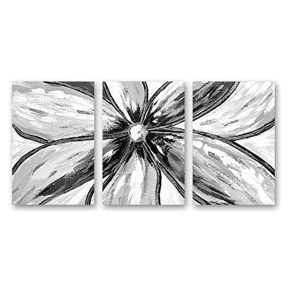 wall26 3 Panel Canvas Wall Art Black and White Abstract Pictures Home