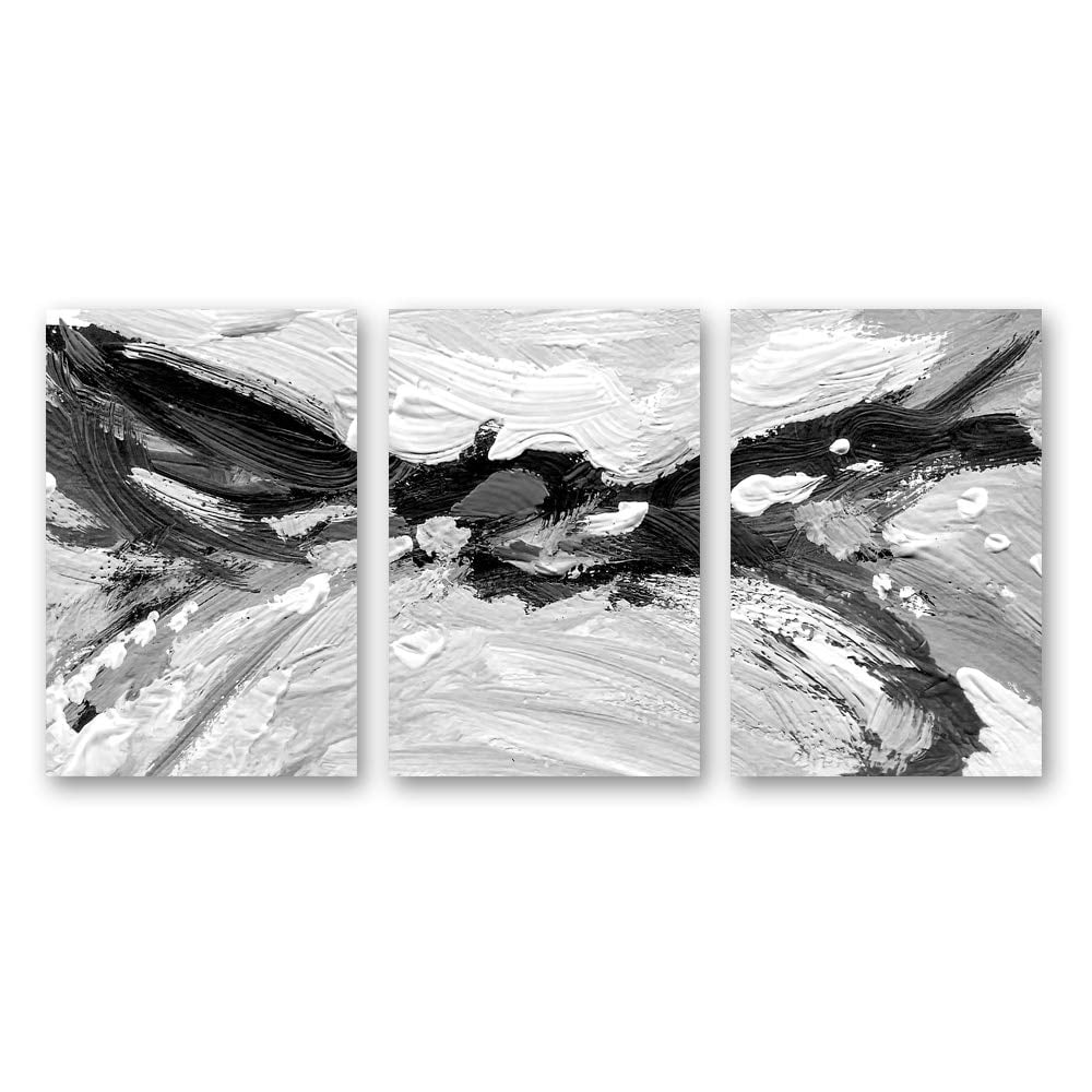 wall26 3 Panel Canvas Wall Art Black and White Abstract Pictures Home ...
