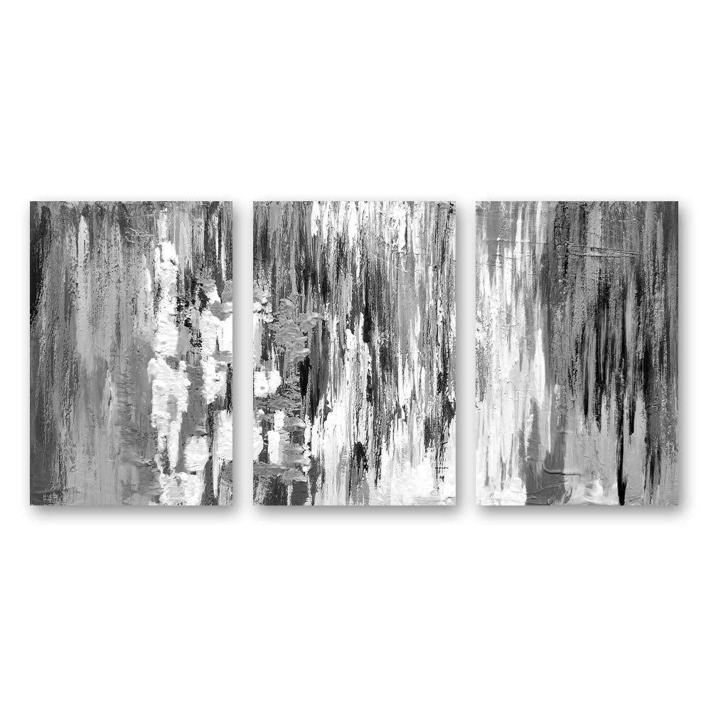 wall26 3 Panel Canvas Wall Art Black and White Abstract Pictures Home ...