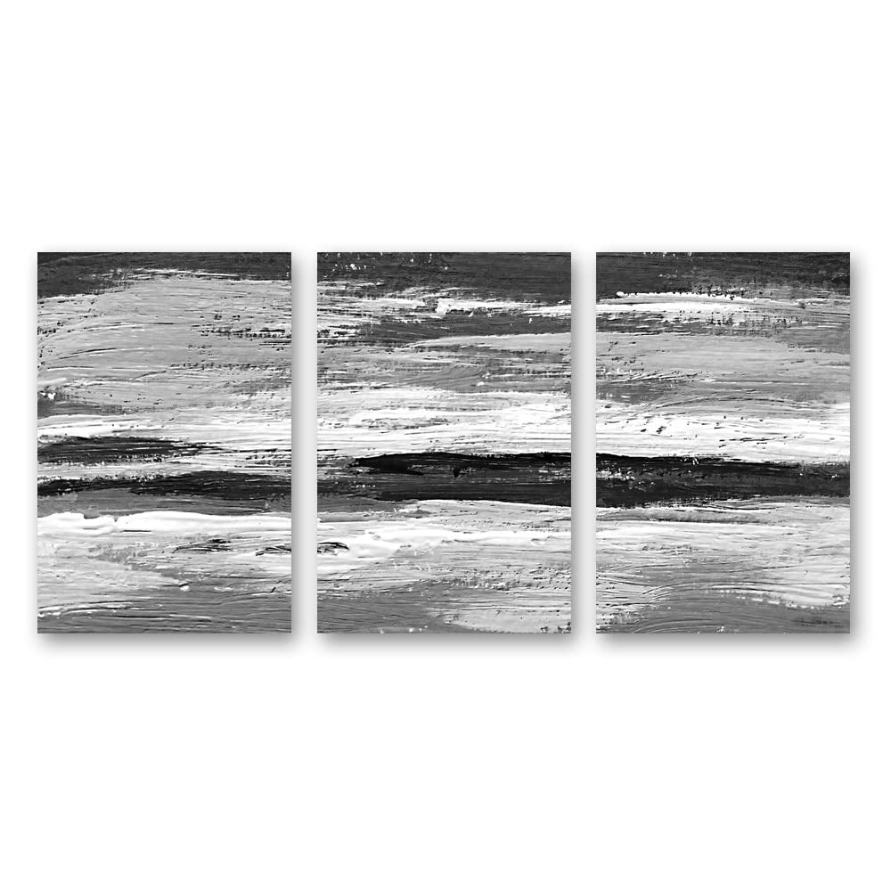 wall26 3 Panel Canvas Wall Art Black and White Abstract Pictures Home ...