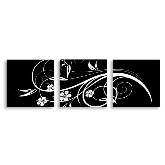 wall26 3 Panel Canvas Wall Art Black and White Painting Home Wall Decorations for Bedroom Living Room Paintings Canvas Prints Framed - 12"x12"x3 Panels