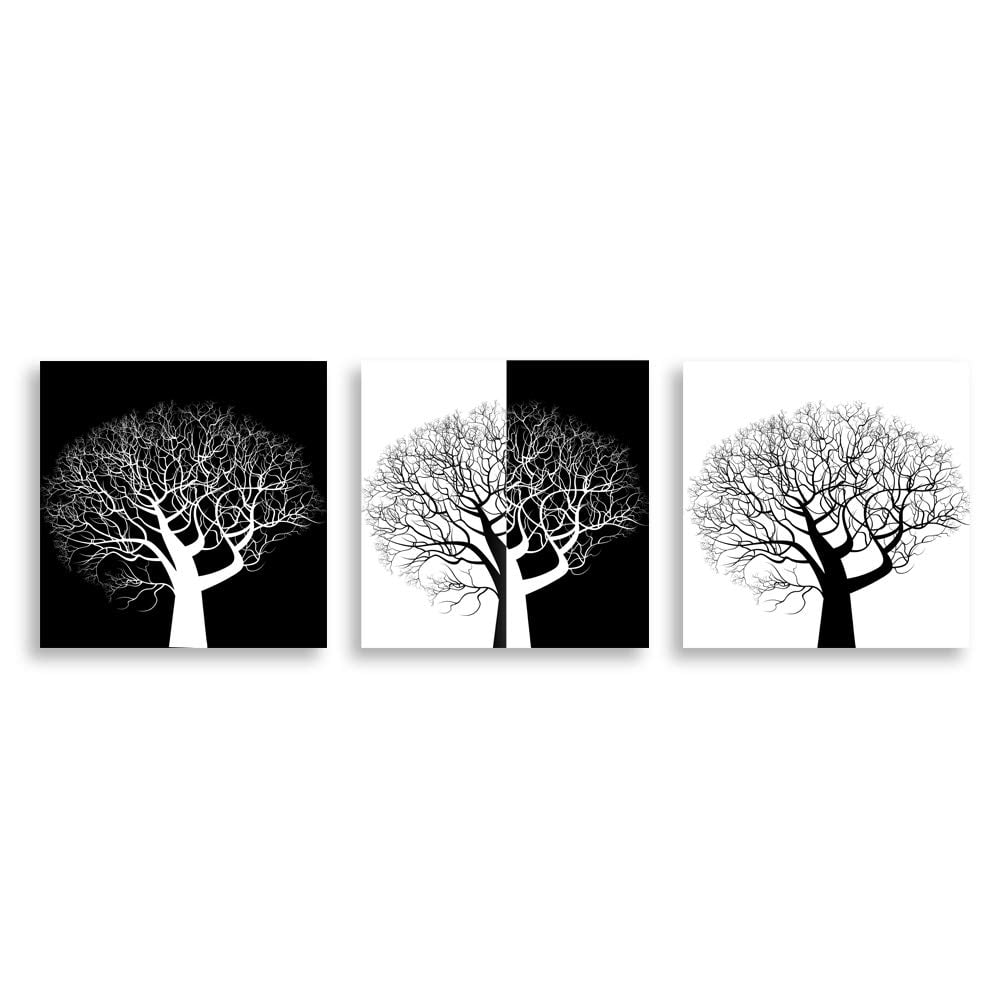 wall26 3 Panel Canvas Wall Art Black and White Painting Home Wall ...