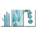 thumbnail image 1 of wall26-3 Panel Canvas Wall Art - Blue Cactus and Succulent Plants - Giclee Print Gallery Wrap Modern Home Art Ready to Hang - 24"x36" x 3 Panels, 1 of 3