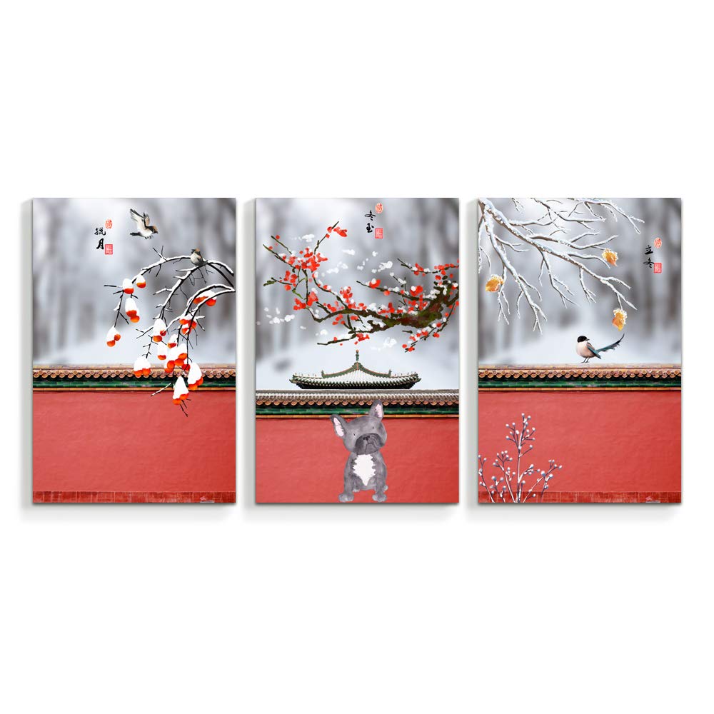 wall26 3 Panel Canvas Wall Art Chinese Traditional Palace Pictures Home ...