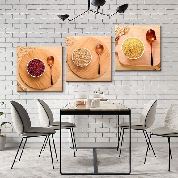 wall26 3 Panel Canvas Wall Art Delicious Food Pictures Home Wall Decorations for Bedroom Living Room Paintings Canvas Prints Framed - 24" 24" x3 Panels