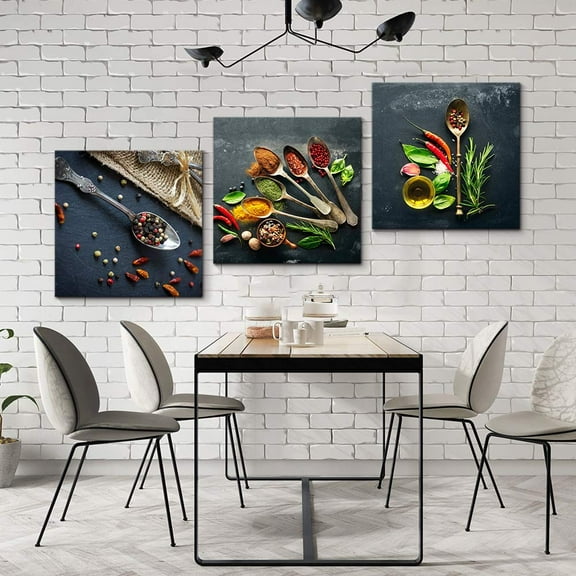 wall26 3 Panel Canvas Wall Art Delicious Food Pictures Home Wall Decorations for Bedroom Living Room Paintings Canvas Prints Framed - 12"x12"x3 Panels