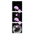 thumbnail image 1 of wall26 3 Panel Canvas Wall Art Flower in Black Background Home Wall Decorations for Bedroom Living Room Paintings Canvas Prints Framed - 24" 24" x3 Panels, 1 of 4