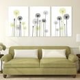 thumbnail image 1 of wall26-3 Panel Canvas Wall Art - Hand Drawing Style Dandelions on White Background - Giclee Print Gallery Wrap Modern Home Art Ready to Hang - 24"x36" x 3 Panels, 1 of 4