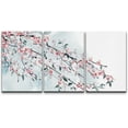 thumbnail image 1 of wall26 - 3 Panel Canvas Wall Art - Ink Painting Style Pink Cherry Blossom on The Branch - Giclee Print Gallery Wrap Modern Home Art Ready to Hang - 24"x36" x 3 Panels, 1 of 5
