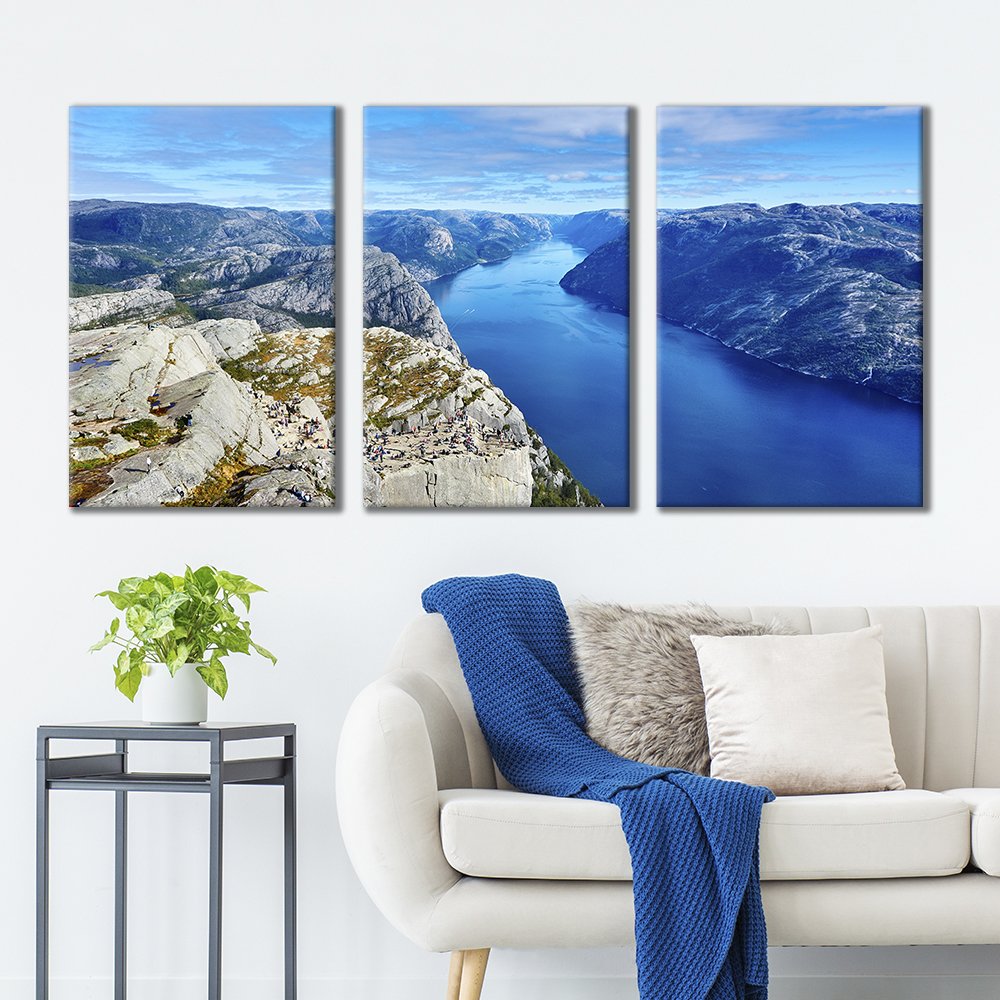 wall26 - 3 Panel Canvas Wall Art - Majestic Natural Landscape Triptych ...