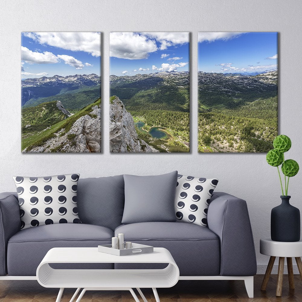 wall26 - 3 Panel Canvas Wall Art - Majestic Natural Landscape Triptych ...