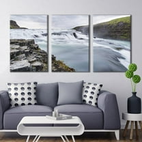 wall26 - 3 Panel Canvas Wall Art - Majestic Natural Landscape Triptych Canvas Series - Long Exposure Rapids - Giclee Print Gallery Wrap Modern Home Art Ready to Hang - 24"x36" x 3 Panels