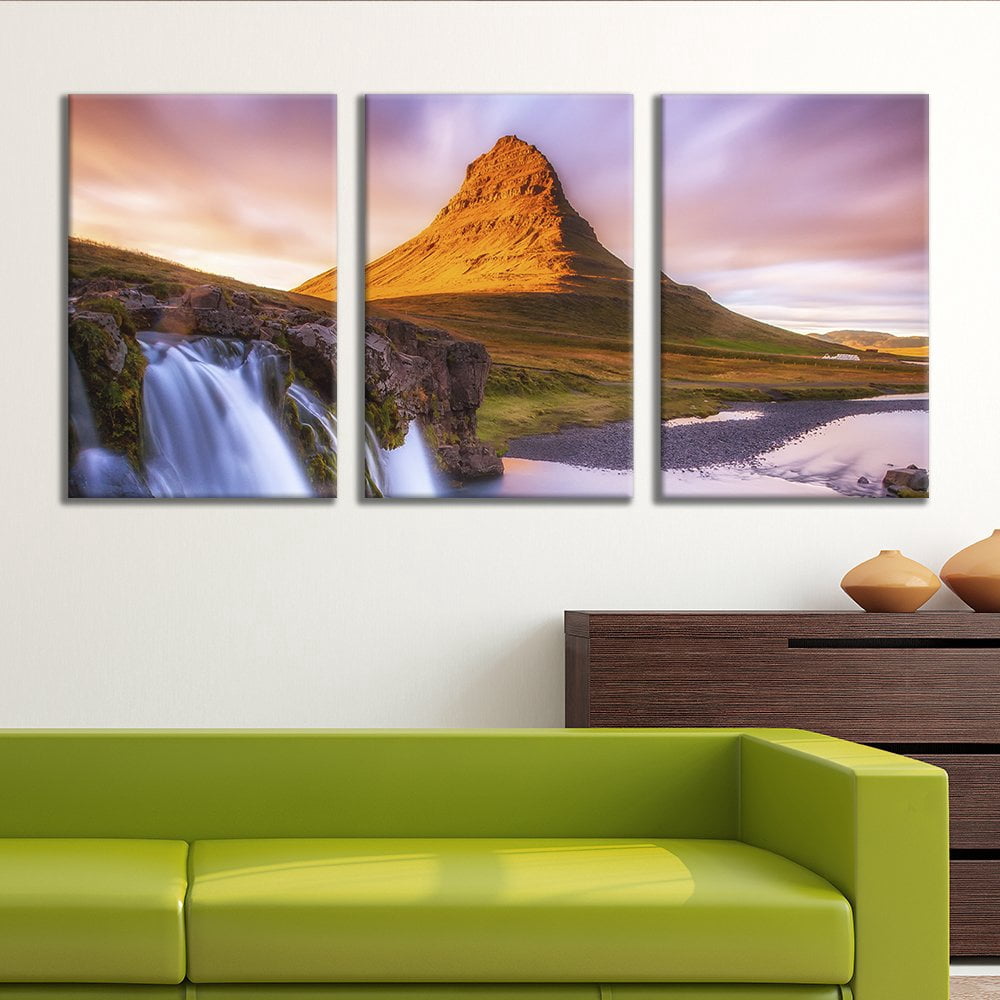 wall26 - 3 Panel Canvas Wall Art - Majestic Natural Landscape Triptych ...