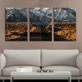 thumbnail image 1 of wall26 - 3 Panel Canvas Wall Art - Majestic Natural Landscape Triptych Canvas Series - Road Leading to Mountains - Giclee Print Gallery Wrap Modern Home Art Ready to Hang - 16"x24" x 3 Pane, 1 of 4