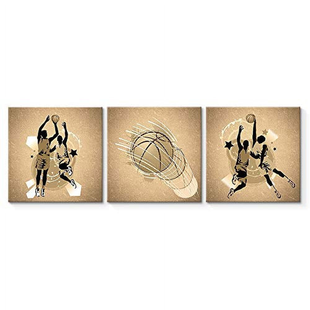 wall26 3 Panel Canvas Wall Art Play Basketball Pictures Home Wall