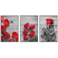 thumbnail image 1 of wall26 3 Panel Framed Canvas Wall Art - Black and White Roses with Touch of Red Color - Giclee Print Gallery Wrap Modern Home Art Ready to Hang - 24"x36"x3 White, 1 of 5