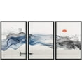 thumbnail image 1 of wall26-3 Panel Framed Canvas Wall Art- Chinese Landscape Painting-Wall Bedroom Living Room Home Decoration - 16"x24"x3 Black, 1 of 5