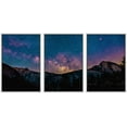 thumbnail image 1 of wall26-3 Panel Framed Canvas Wall Art - Majestic Landscape Under Starry Sky at Night - Giclee Print Gallery Wrap Modern Home Art Ready to Hang - 16"x24"x3 WHITE, 1 of 5