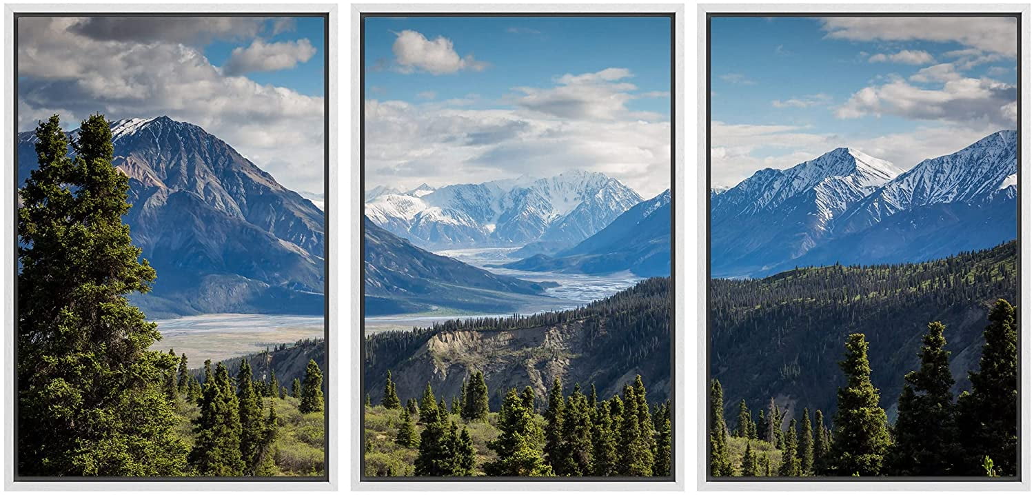 wall26 - 3 Panel Framed Canvas Wall Art - Majestic Natural Landscape ...
