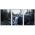 thumbnail image 1 of wall26 3 Panel Framed Canvass Wall Art - Landscape Waterfall in Rocky Mountain - Giclee Print Gallery Wrap Modern Home Art Ready to Hang - 16"x24"x3 White, 1 of 5