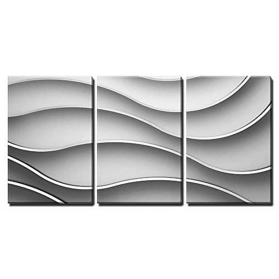 wall26 - 3 Piece Canvas Wall Art - 3D Abstract Pattern Wallpaper Geometric Background - Modern Home Art Stretched and Framed Ready to Hang - 24x36x3 Panels