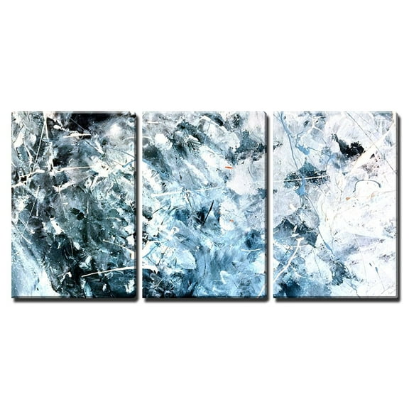 wall26 - 3 Piece Canvas Wall Art - Abstract Acrylic Painted Texture Background - Modern Home Art Stretched and Framed Ready to Hang - 16"x24"x3 Panels
