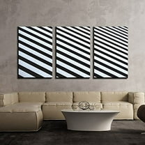 wall26 - 3 Piece Canvas Wall Art - Abstract Design of Black and White Stripe - Modern Home Art Stretched and Framed Ready to Hang - 24"x36"x3 Panels