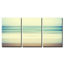 wall26 - 3 Piece Canvas Wall Art - an Abstract Ocean Seascape with Blurred Panning Motion - Modern Home Art Stretched and Framed Ready to Hang - 16"x24"x3 Panels