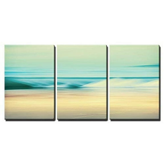 wall26 - 3 Piece Canvas Wall Art - an Abstract Seascape Made with a Long Exposure Image Displays a Retro - Modern Home Art Stretched and Framed Ready to Hang - 24"x36"x3 Panels