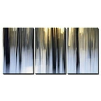 wall26 - 3 Piece Canvas Wall Art - Abstract Winter Forest Scene, Intentional Vertical Blur Done in-Camera. - Modern Home Art Stretched and Framed Ready to Hang - 24"x36"x3 Panels