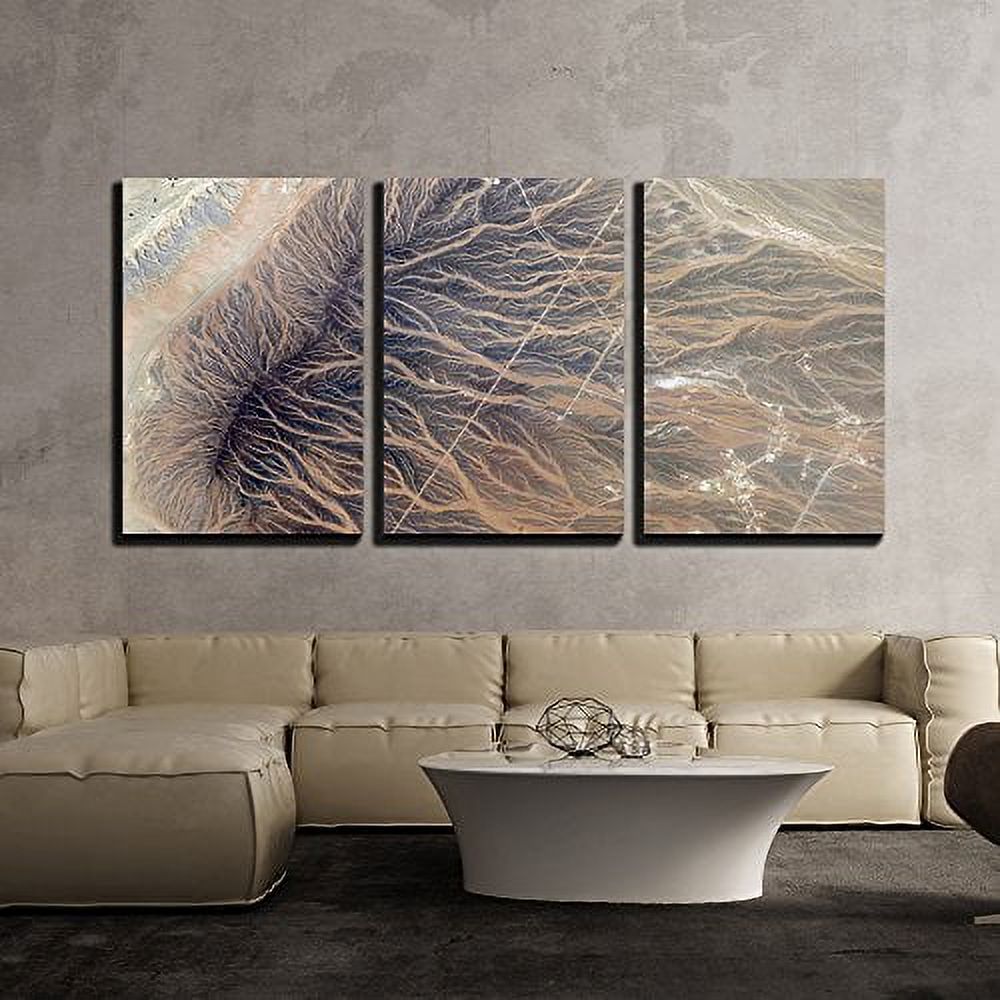 wall26 3 Piece Canvas Wall Art Aerial View of Peculiar Landform