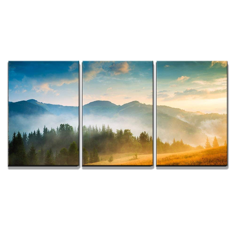 4 Panel Sunrise Landscape Canvas Wall Art - Walling Shop