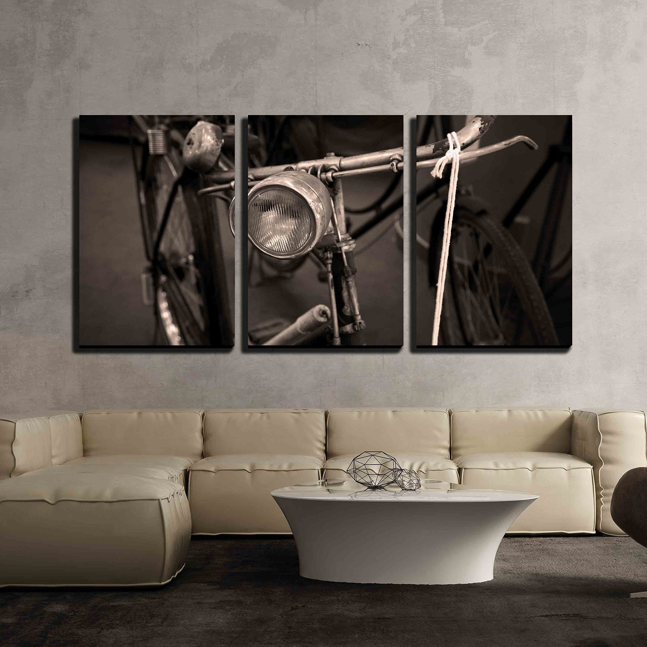 wall26 Piece Canvas Wall Art Antique Bicycle Vintage Black