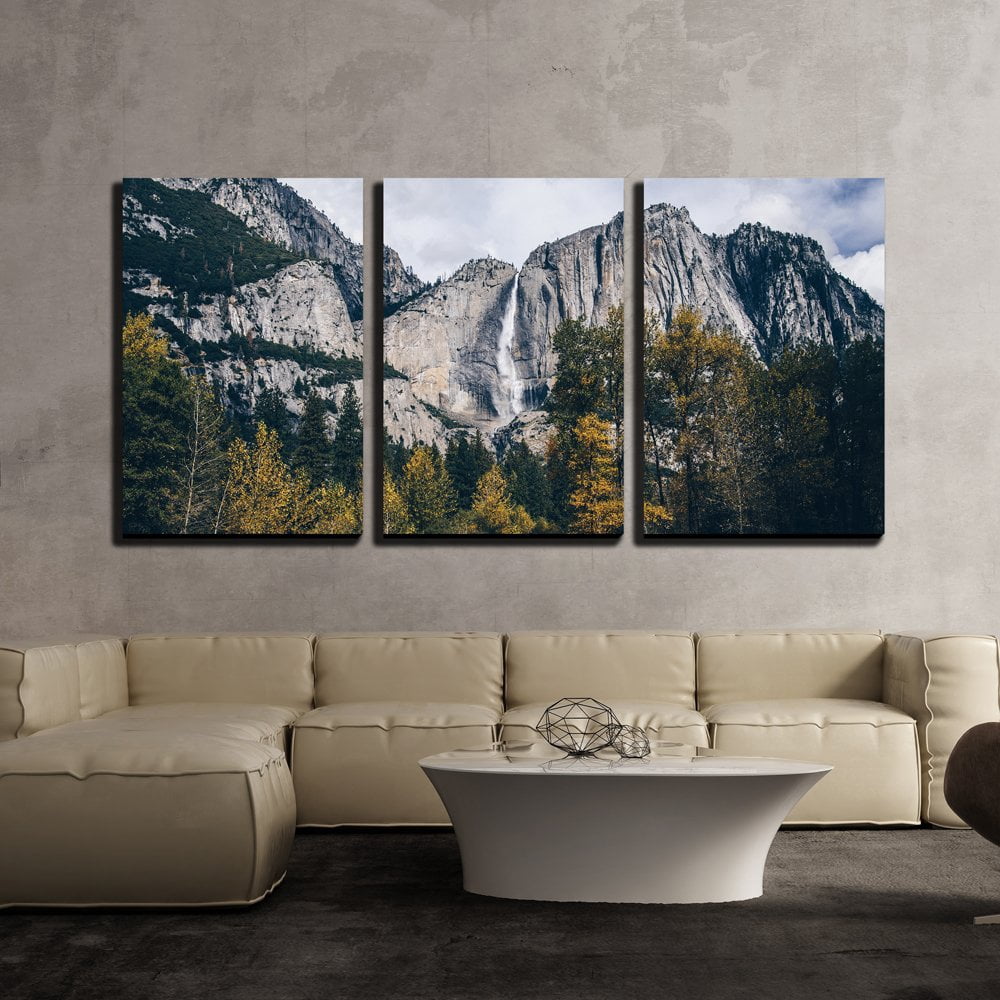 wall26 - 3 Piece Canvas Wall Art - Autumn Landscape Rocky Mountain ...