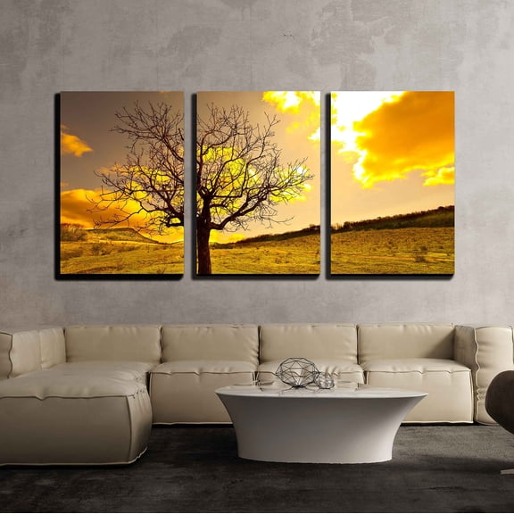 wall26 - 3 Piece Canvas Wall Art - Autumn Scene - Modern Home Art Stretched and Framed Ready to Hang - 16"x24"x3 Panels