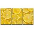 thumbnail image 1 of wall26 - 3 Piece Canvas Wall Art - Background of Sliced Ripe Lemons Organic, Pattern - Modern Home Art Stretched and Framed Ready to Hang - 16"x24"x3 Panels, 1 of 5