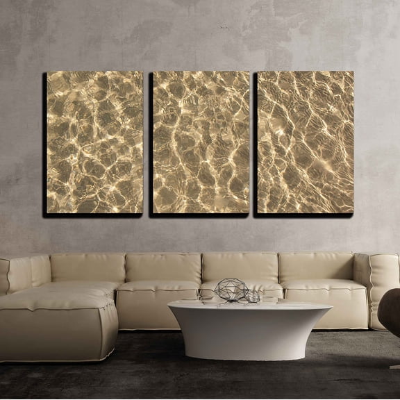 wall26 - 3 Piece Canvas Wall Art - a Background of Sun and Shadows on Sandy Ocean Floor - Modern Home Art Stretched and Framed Ready to Hang - 24"x36"x3 Panels