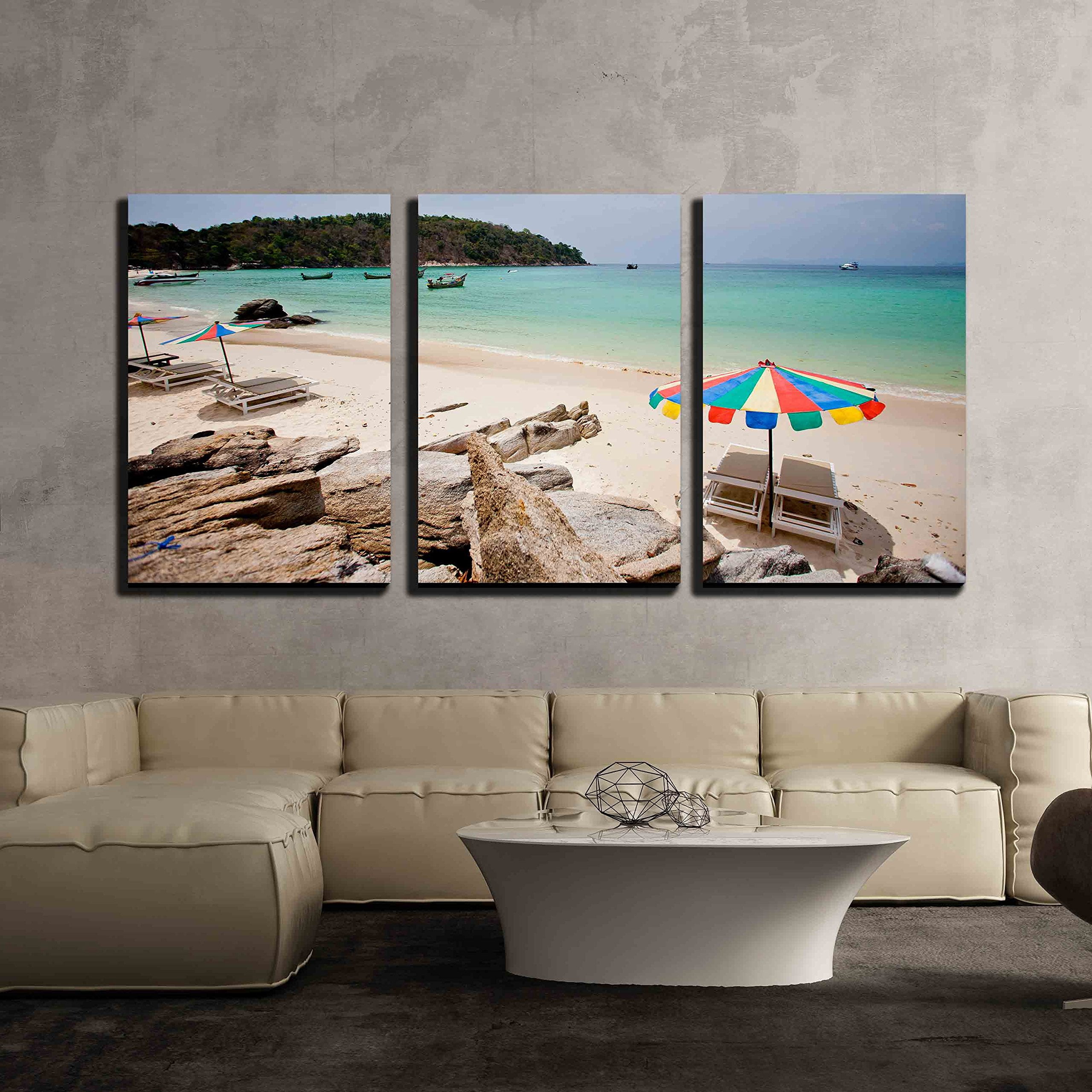 wall26 - 3 Piece Canvas Wall Art - Beach Time - Modern Home Art ...
