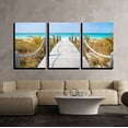 thumbnail image 1 of wall26 - 3 Piece Canvas Wall Art - Beautiful Beach at Caribbean Providenciales Island in Turks and Caicos - Modern Home Art Stretched and Framed Ready to Hang - 16"x24"x3 Panels, 1 of 4
