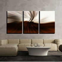 wall26 - 3 Piece Canvas Wall Art - a Beautiful Brown/Orange Swirl Abstract Design - Modern Home Art Stretched and Framed Ready to Hang - 24"x36"x3 Panels