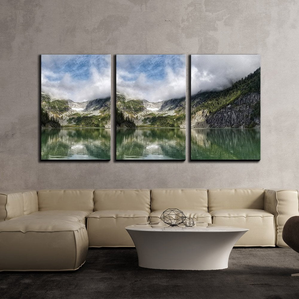 wall26 - 3 Piece Canvas Wall Art - Beautiful Mountain Landscape with ...