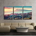 thumbnail image 1 of wall26 - 3 Piece Canvas Wall Art - Colorful Spring Sunset in The Solanto Village, Mediterranean Sea - Modern Home Art Stretched and Framed Ready to Hang - 16"x24"x3 Panels, 1 of 4
