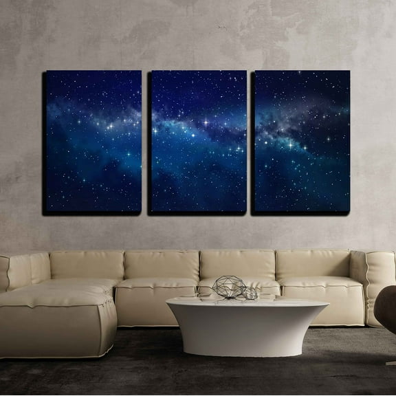 wall26 - 3 Piece Canvas Wall Art - Deep Space. High Definition Star Field Background - Modern Home Art Stretched and Framed Ready to Hang - 24"x36"x3 Panels