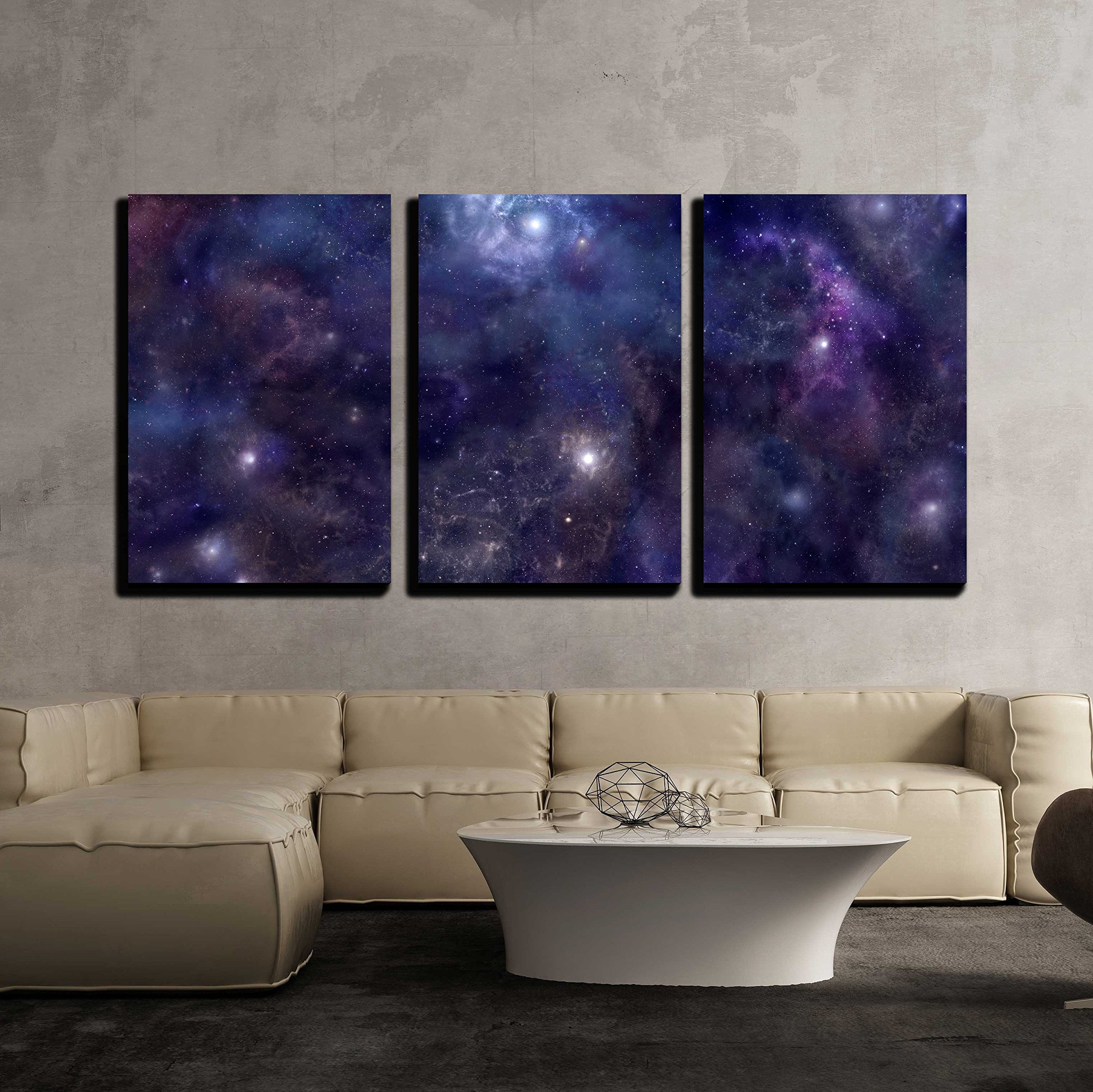 wall26 - 3 Piece Canvas Wall Art - Deep Space Wide Background Website ...