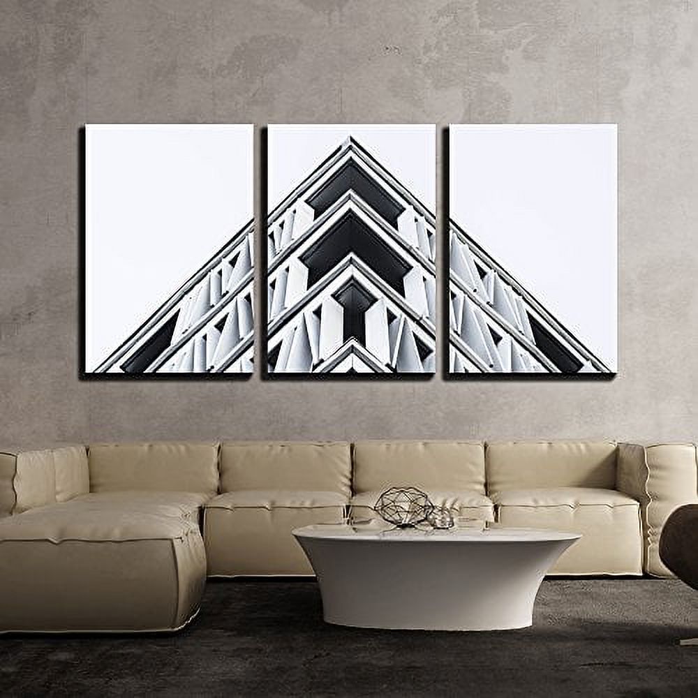 wall26 - 3 Piece Canvas Wall Art - Facade View of Modern Architecture ...