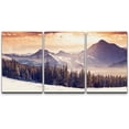 thumbnail image 1 of wall26 - 3 Piece Canvas Wall Art - Fantastic Evening Winter Landscape. Dramatic Overcast Sky. Creative Collage. Beauty World. - Modern Home Art Stretched and Framed Ready to Hang - 24"x36"x, 1 of 5